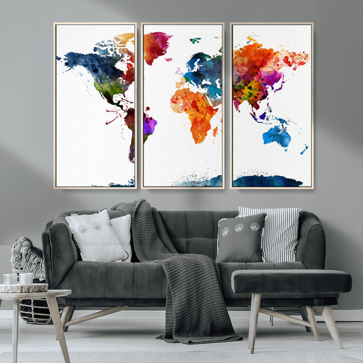 World Map Canvas Print – Detailed Map of the World Wall Art