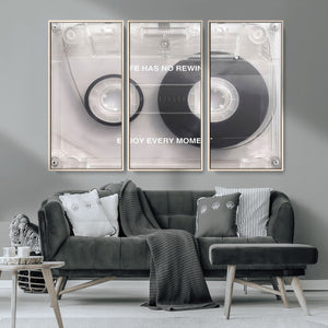 Vintage Cassette Tape Canvas Wall Art - Inspirational 'Life