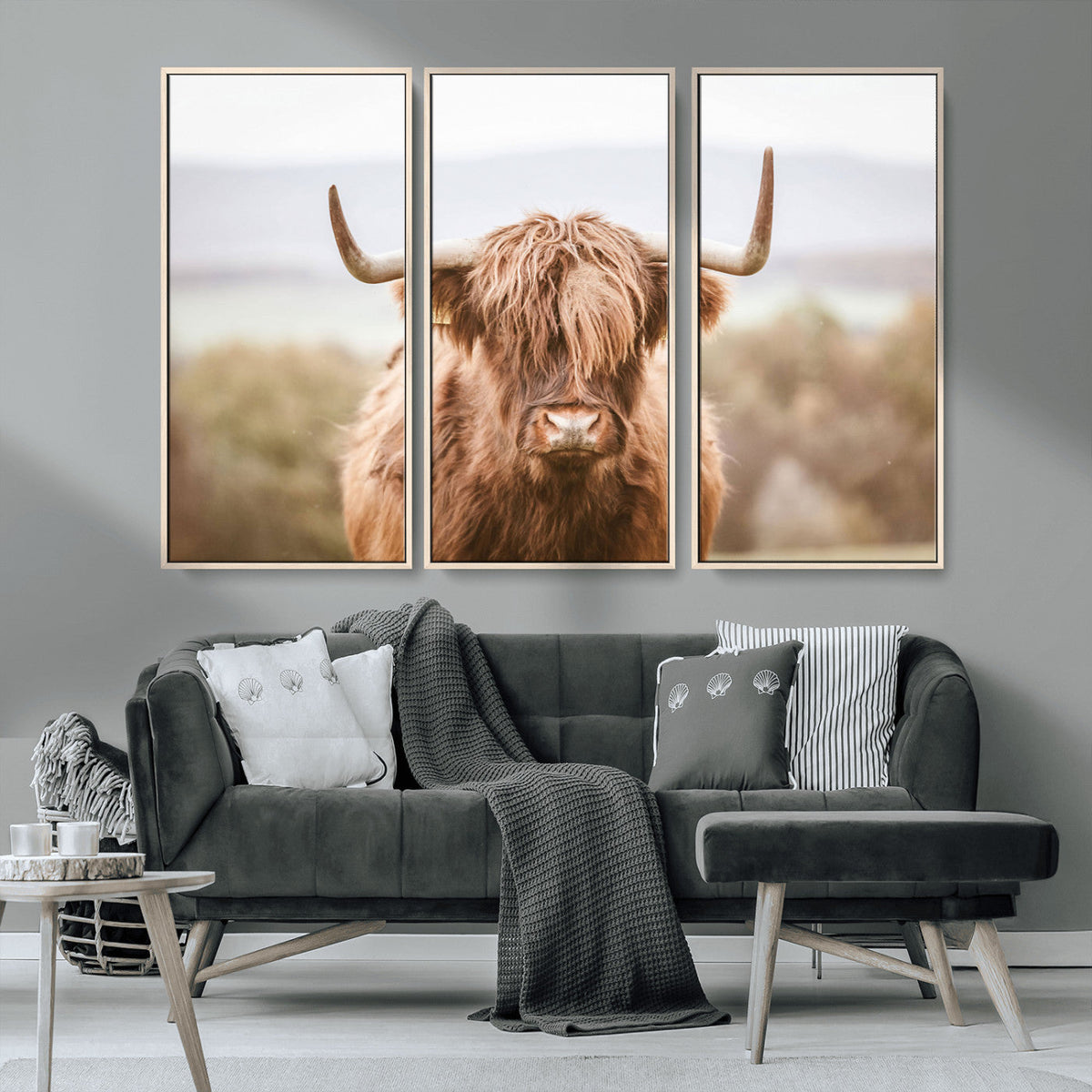 Scottish Serene Highland Cow Canvas Wall Art – Serene