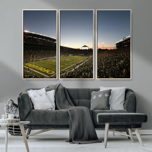 Oregon Ducks Football Team Print - Eugene Autzen Stadium