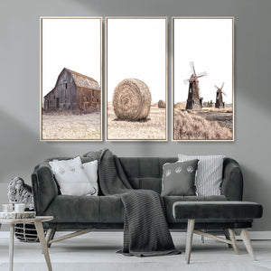 Farm Prints Set, Set of 3 Farmhouse Wall Art, Country House