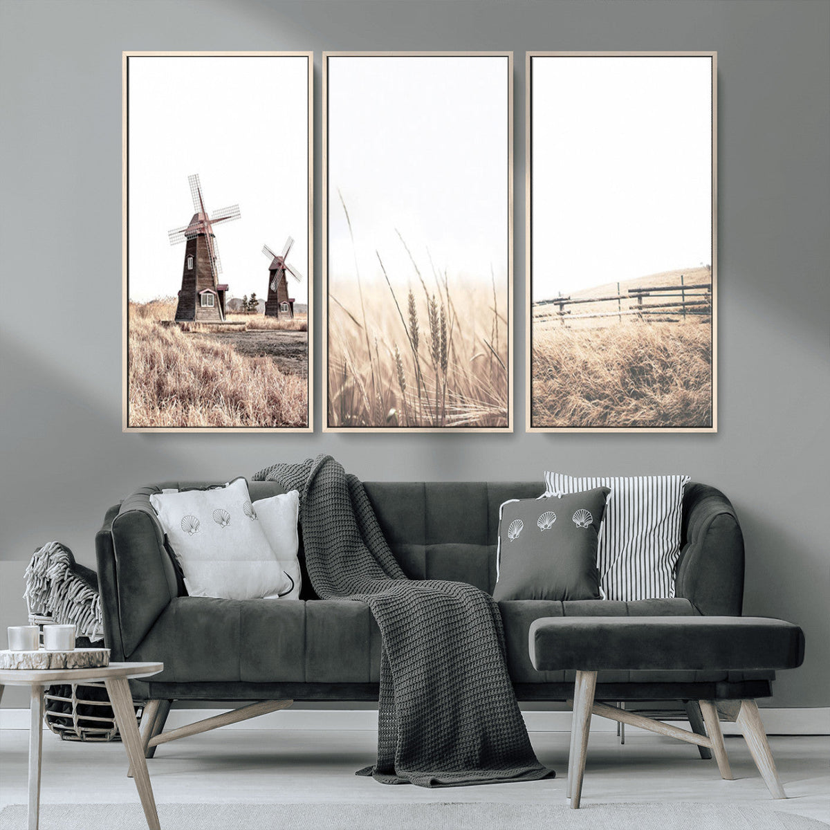 Farm Prints Set, Farmhouse Wall Art Canvas, Country House
