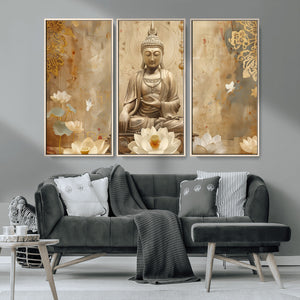 Buddha Wall Art Canvas Print, Buddha Meditation Room Decor,