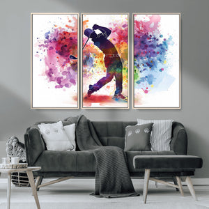 Colorful Golfer Swing Wall Art Canvas Print - Ready to Hang,