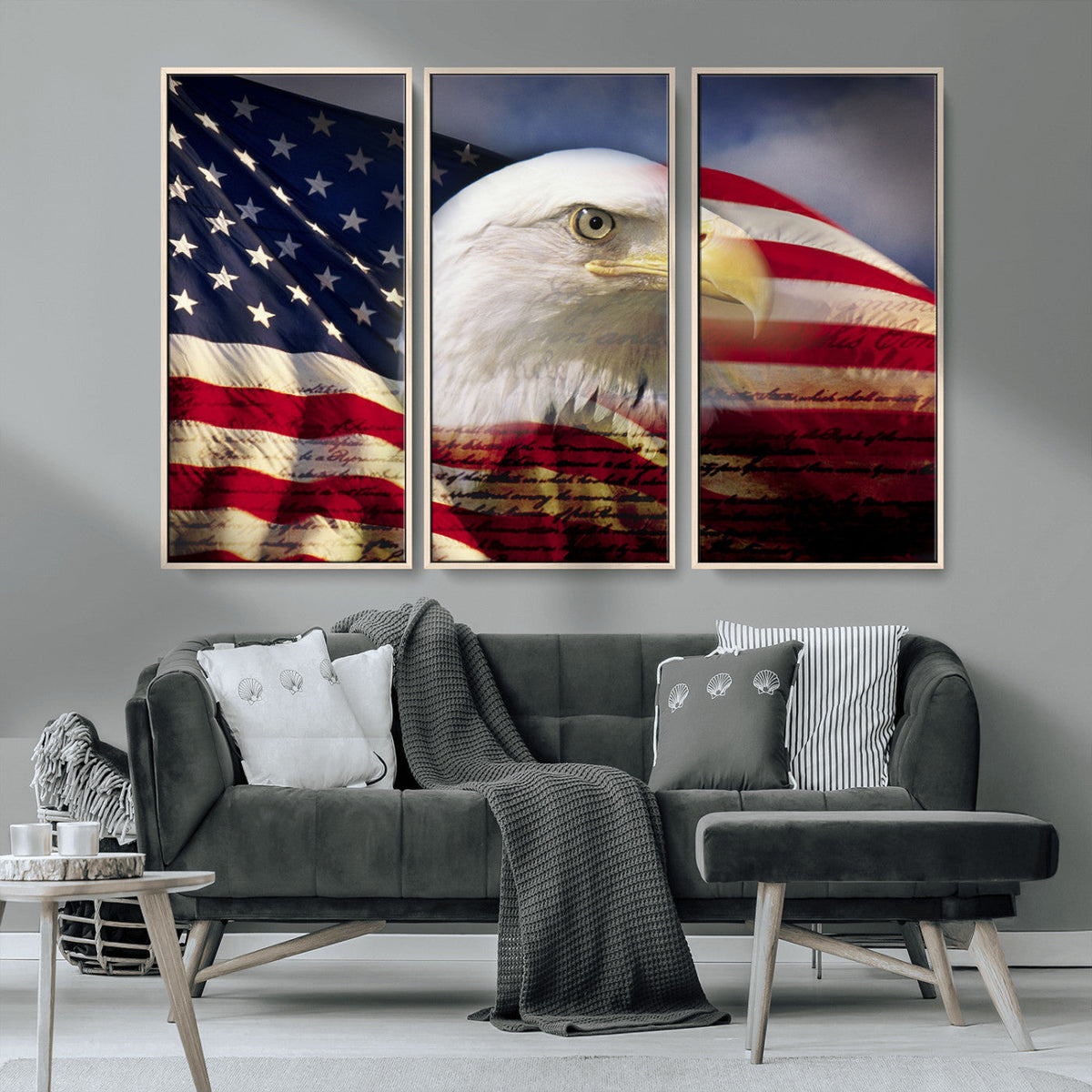 American Flag Eagle Symbol Wall Art, American Flag Eagle
