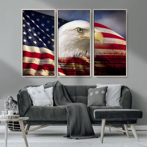 American Flag Eagle Symbol Wall Art, American Flag Eagle