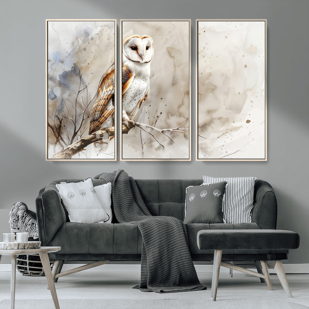 Barn Owl Wall Art | Watercolor Canvas Print | Perfect for