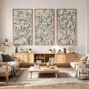 Abstract Horse Sketch Wall Art | Ready to Hang and Framed |