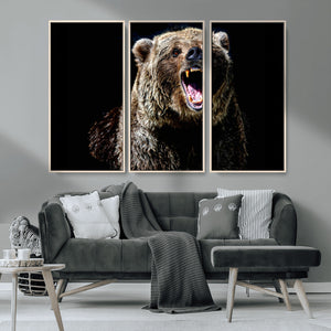 Grizzly Bear Canvas Print | Wildlife Wall Art for Cabin