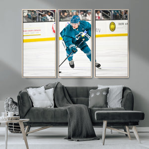 San Jose Sharks Ice Hockey Player Wall Art Canvas Print
