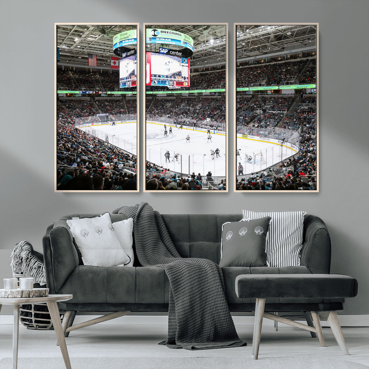 Sharks Arena Blackhawks Sharks Ice Hockey Stadium Wall Art