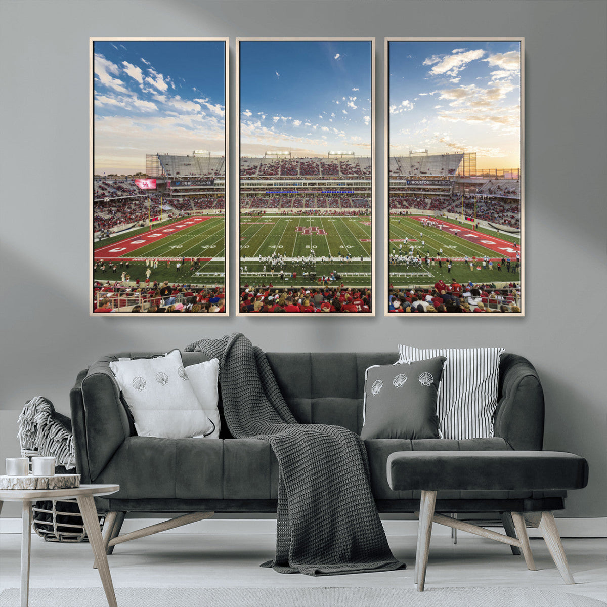 Framed Houston Cougars Football Team Print - Houston TDECU