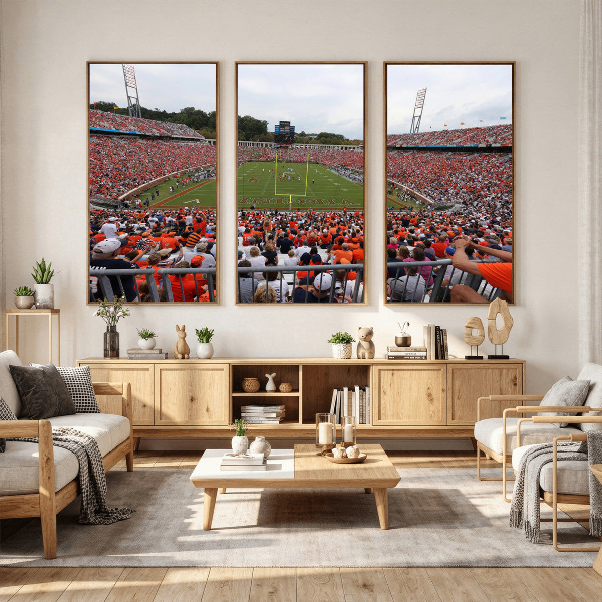 Virginia Cavaliers Football Team Print - Charlottesville Scott Stadium Print Wall Art Canvas