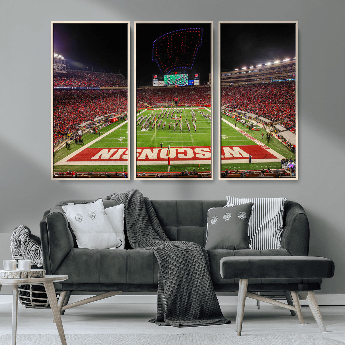 Wisconsin Badgers Football Team Print Canvas- Madison Camp