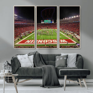 Wisconsin Badgers Football Team Print Canvas- Madison Camp