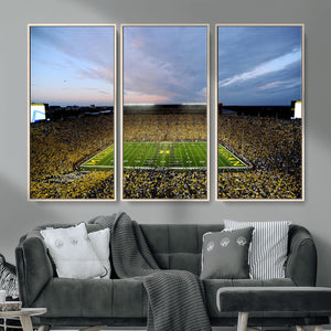 Michigan Stadium Wall Art Canvas Print, Vibrant Game Day