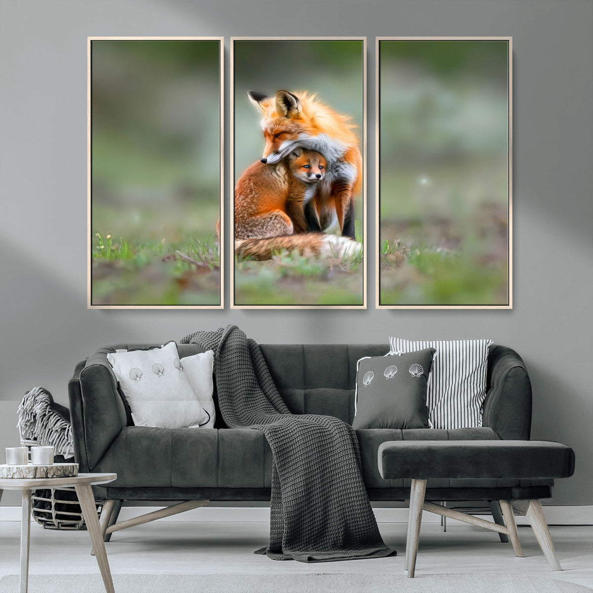 Heartwarming Fox and Baby Cub Wall Art | Ready to Hang