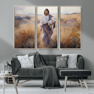 Jesus the Good Shepherd Wall Art Canvas Print - Lost Lamb