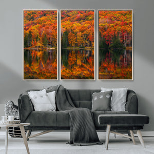 Fall Foliage Wall Art - Autumn Reflection Canvas Print,