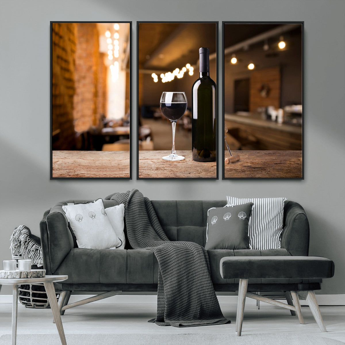 Wine and Bottle Wall Art Canvas Print