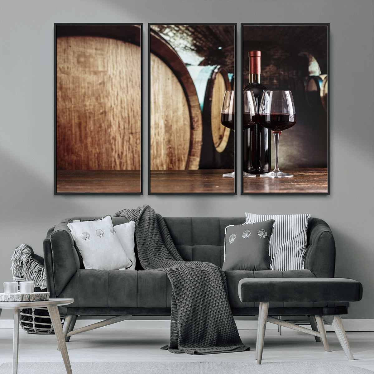 Wine and Barrel Wall Art Canvas Print