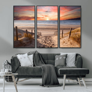 Sunset on the Sea Wall Art Canvas Print