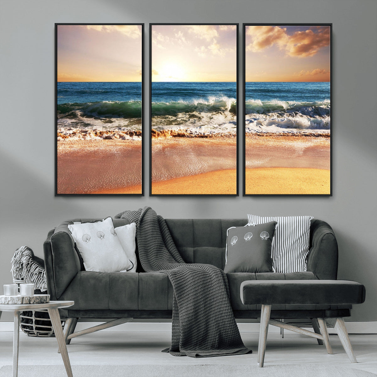 Serene Beach Path Canvas Art, Giclee Canvas Print with