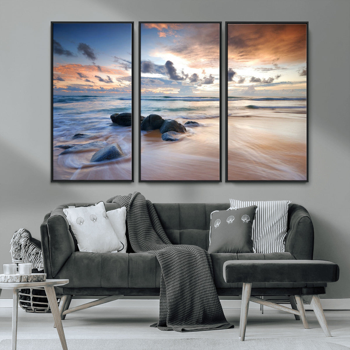 Serene Weather On The Beach Wall Art Canvas Print