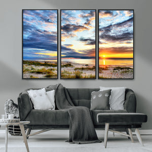Sunset On The Ocean Wall Art Canvas Print