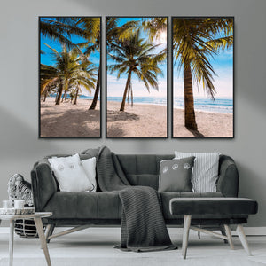 Palm Beach Tropical Island Wall Art Canvas Print
