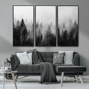 Fogy Forest Canvas Wall Art Print - Mountain Wall Art with