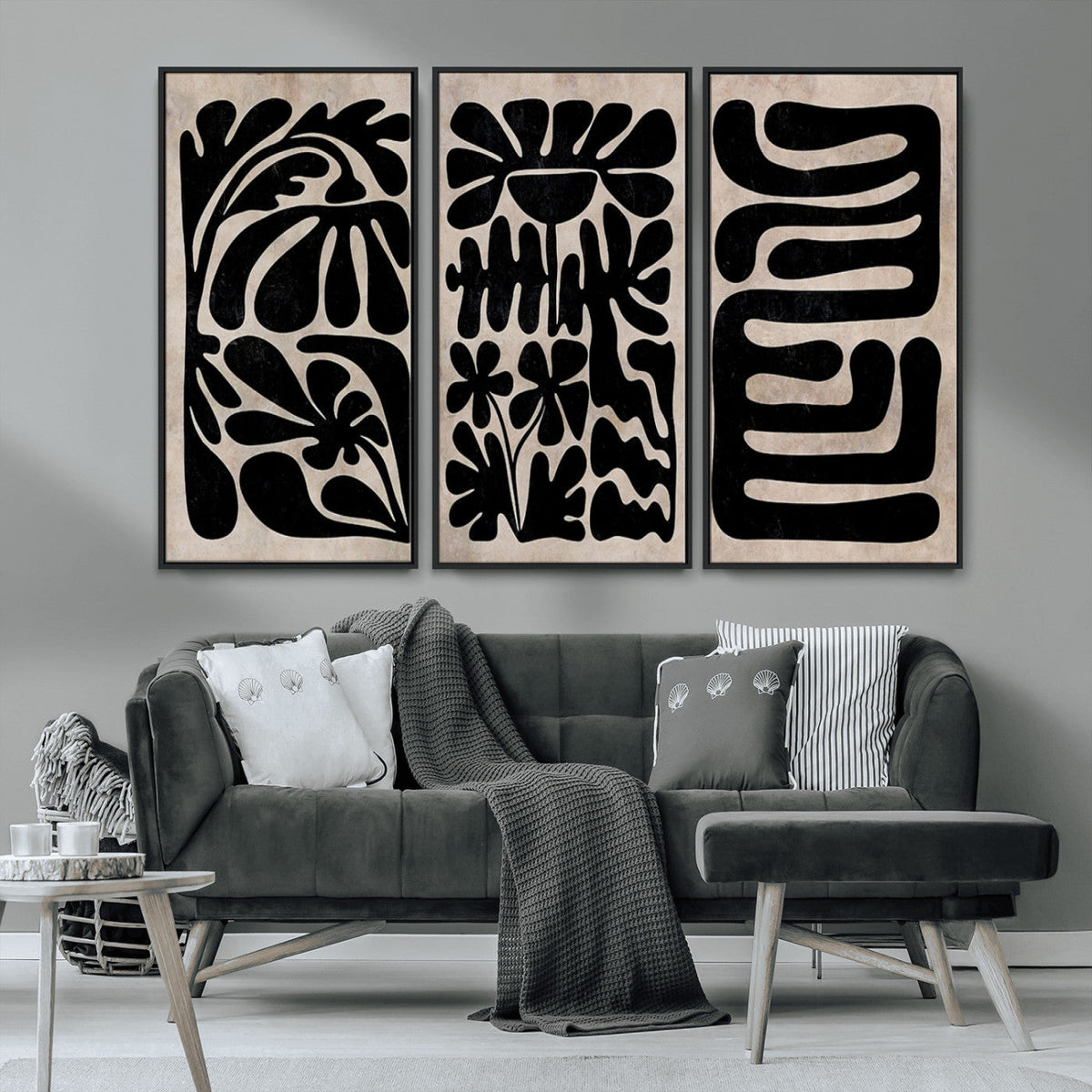 Canvas Print Wall Art Abstract Art Boho, Framed Boho Art