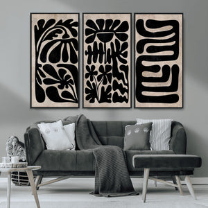 Canvas Print Wall Art Abstract Art Boho, Framed Boho Art