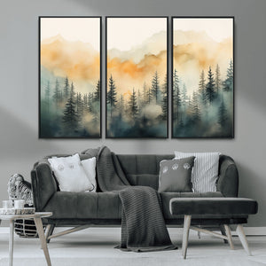 Abstract Forest Print - Mountain Wall Art | Autumn Landscape