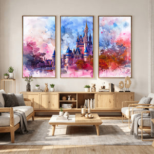 Disney Wall Art: Dreamy Watercolor Cinderella Castle Canvas