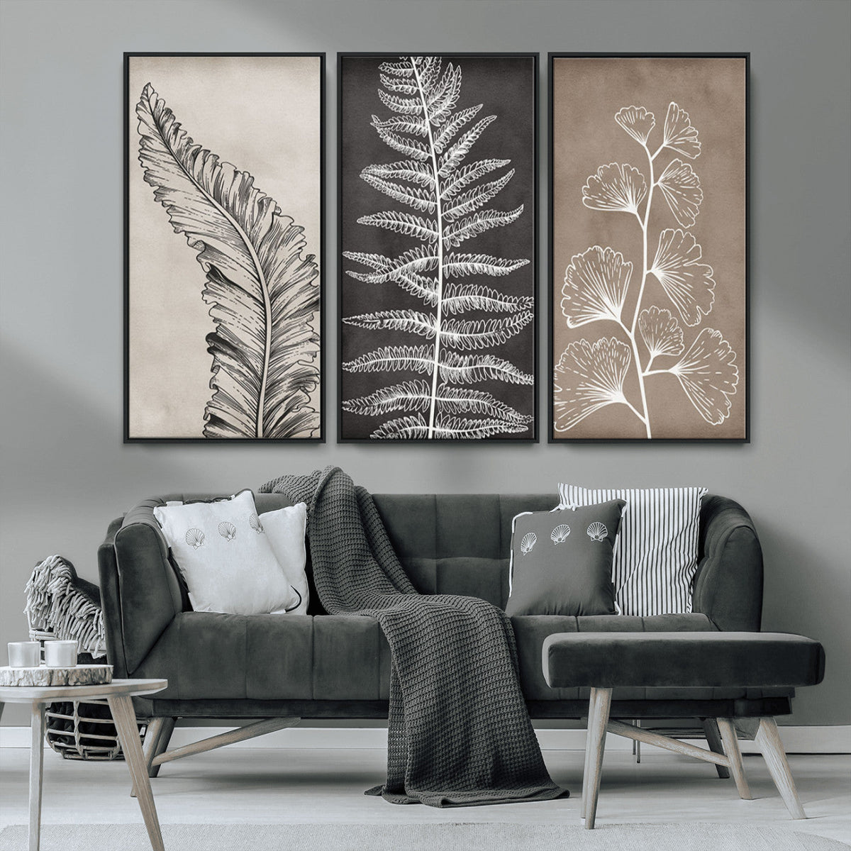Minimalist Botanical Wall Art Canvas Print, Framed and Ready