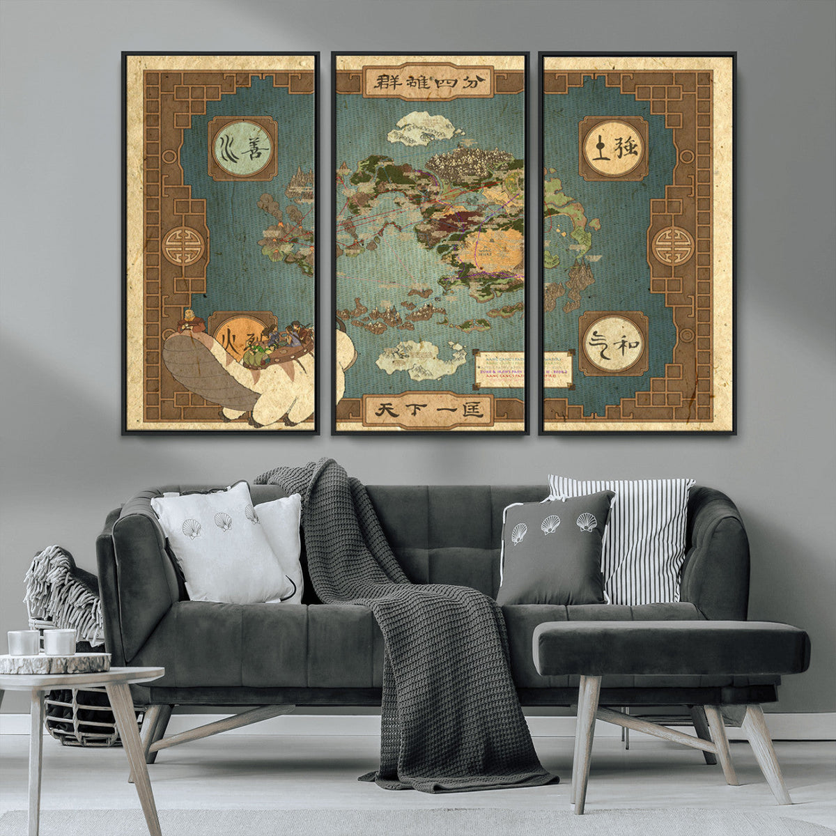Avatar Wall Art: The Last Airbender Vintage Map - Wall Art