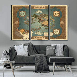 Avatar Wall Art: The Last Airbender Vintage Map - Wall Art