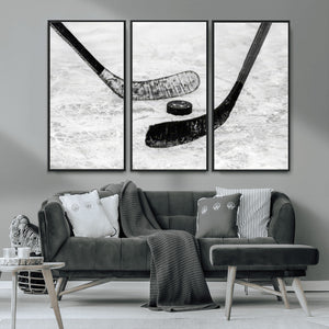 Winter Ice Hockey Sport Canvas Wall Art Print - Hockey Wall