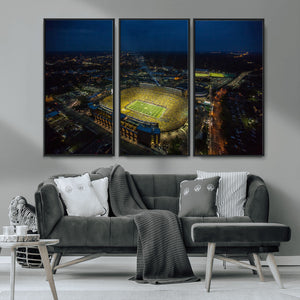 Michigan Stadium Night Game Wall Art – Sports Arena Aerial