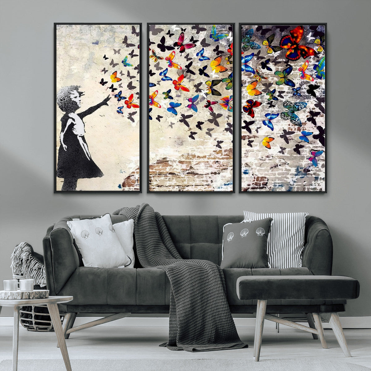 Banksy Graffiti Wall Art Canvas Print: Girl Releasing
