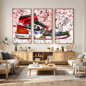 Jordan Shoes Graffiti Wall Art Canvas Print- Jordan Graffiti
