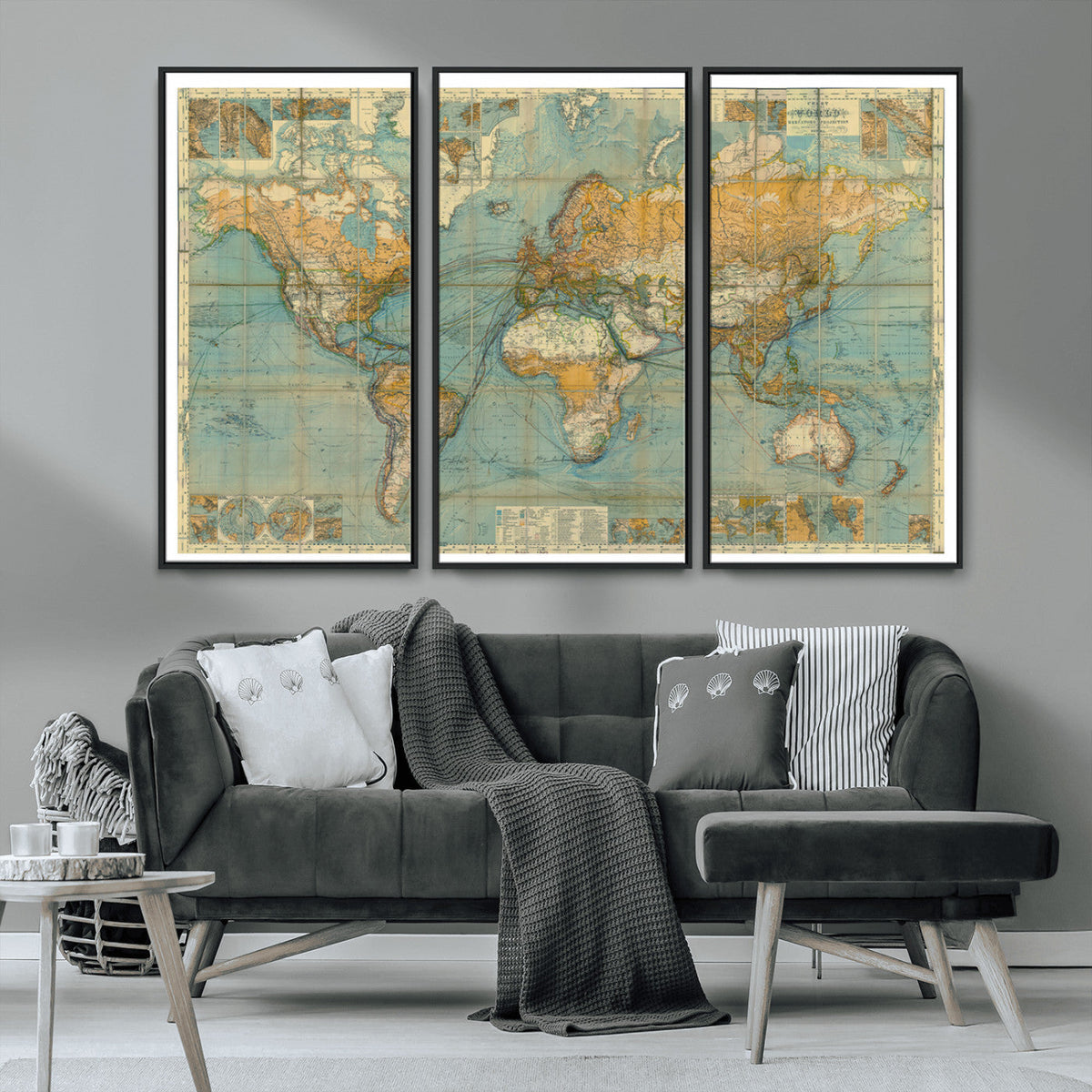 Push Pin World Map Canvas Print – Travel Tracker Wall Art