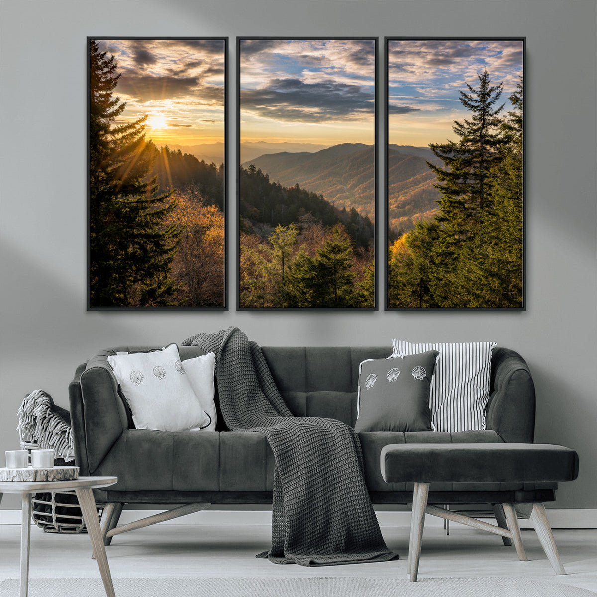 Sunrise Over the Smoky Mountains Canvas Wall Art –