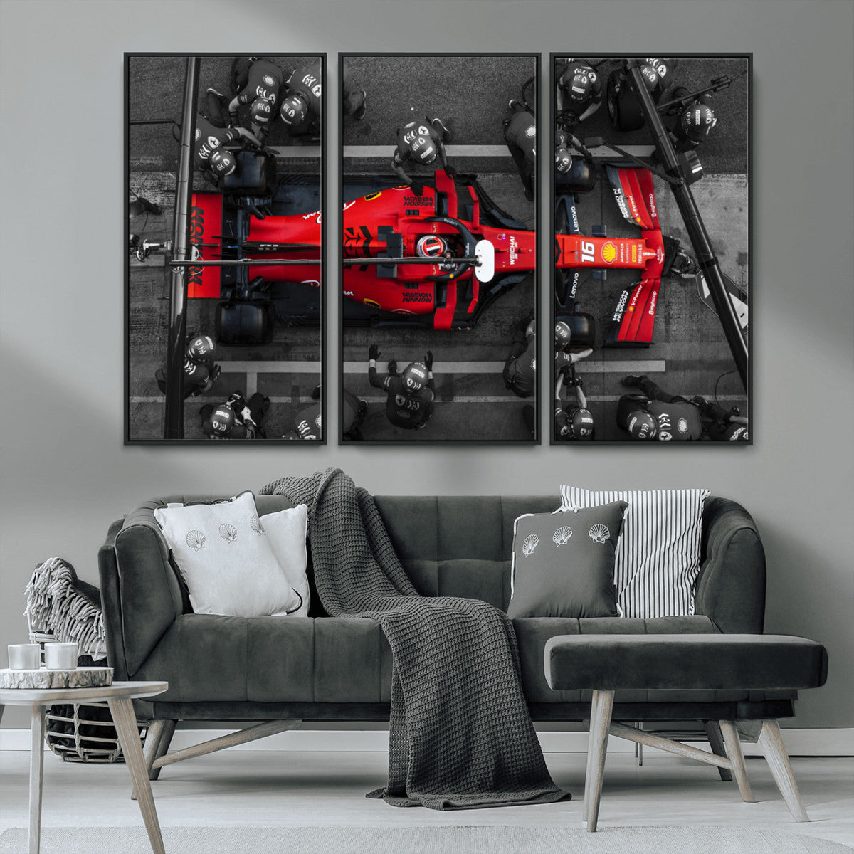 Ferrari Pit Stop Canvas Wall Art – Precision and Speed