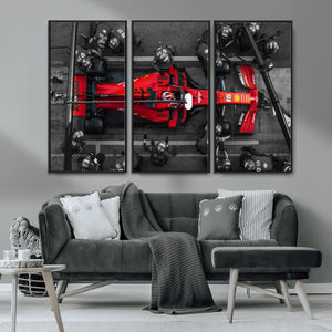 Ferrari Pit Stop Canvas Wall Art – Precision and Speed