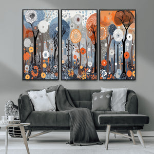 Abstract Winter Landscape Canvas Wall Art Print - Large