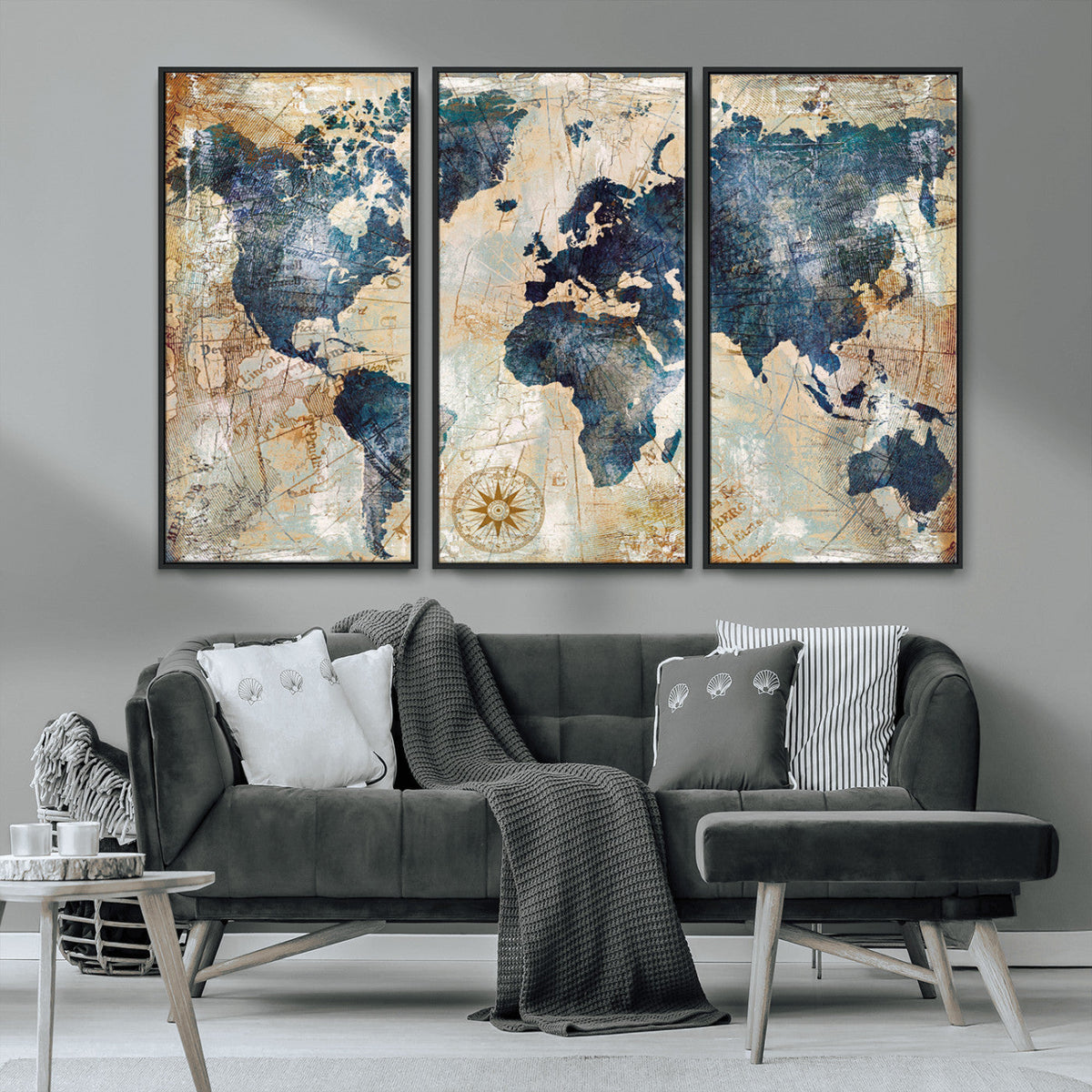 World Map Canvas Print – Framed Wall Art for Couples,