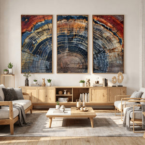 Abstract Tree Ring Wall Art Canvas Print