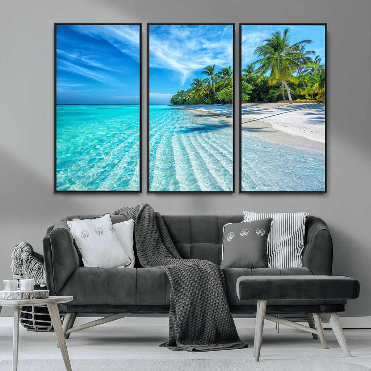 Tropical Beach Wall Art Canvas Print - Serene Ocean